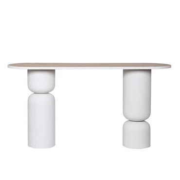 ESTHETI home Κονσόλα Μεταλλική/MDF Λευκή/Φυσική 150x45x77cm 810-00091